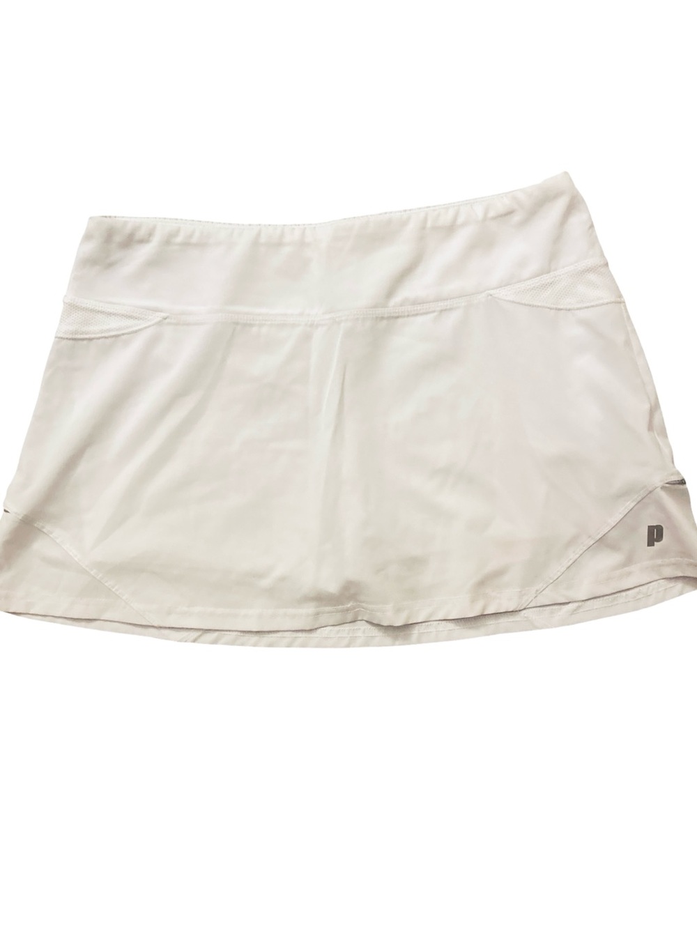 Prince White Athletic Skort with Logo- M